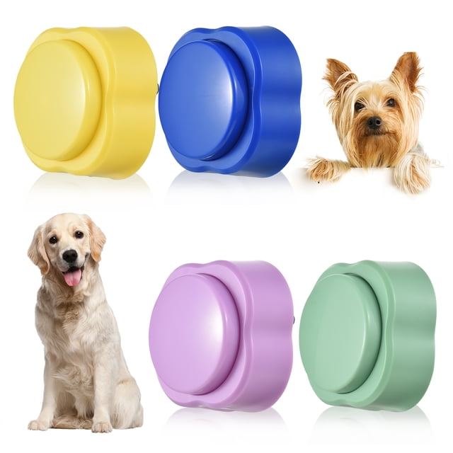 Yeacher 4pcs Colorful Small Voice Recording Buttons for Dog Training 30s Recording & Playback Dog