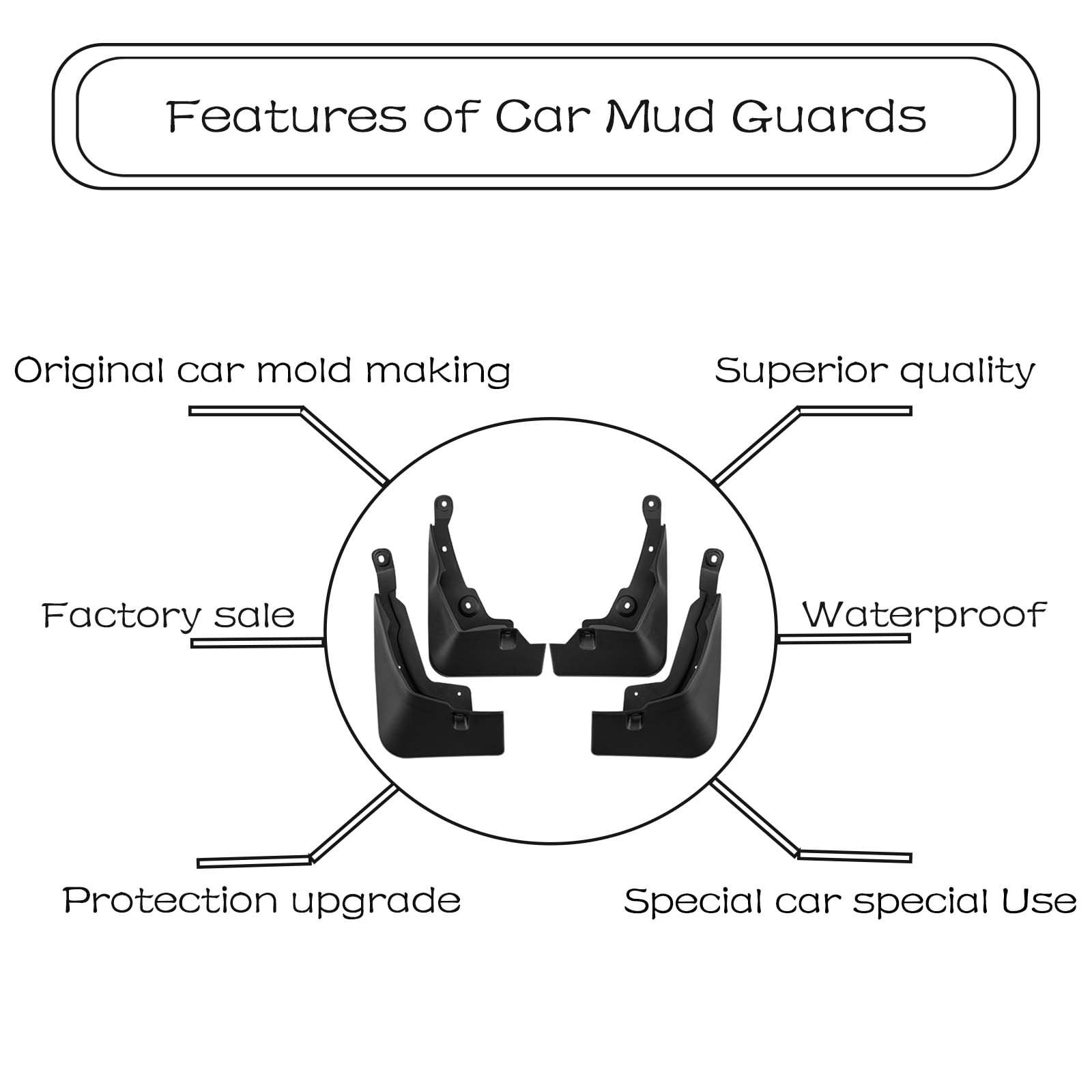 Mud Flaps Splash Guards Fit For Toyota RAV4 2019-2024, Front And Rear 4 Pieces Car Mudguards Wheel & Tire Mud Flaps, Car Fenders-Black