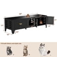 thumbnail image 2 of AUU 58" Black Metal Hidden Cat Litter Box Enclosure for 2 Cats – Large Indoor Cat House TV Stand Cabinet with Ventilation, 2 Compartments & Adjustable Legs, Modern Pet Washroom Furniture, 2 of 25