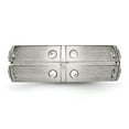 thumbnail image 6 of Stainless Steel Brushed Half Round/Grooved CZ Ring, 6 of 7