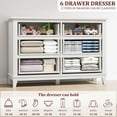 thumbnail image 7 of Luku Chic 6-Drawer Wooden Dresser, 47" Wide Storage Cabinet, 7 of 7