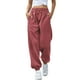 thumbnail image 1 of Pantalones de chándal de cintura alta para mujer: pantalones de yoga para hacer ejercicio con bolsillos, poliéster, cintura elástica para otoño/invierno, 1 of 6