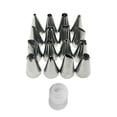 thumbnail image 4 of Kitchen 18pcs Cake Nozzle Stainless Steel Baking Nozzle DIY Kitchen Cookies Icing Piping Tool with Pastry Bag  Pink, 4 of 9