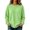 Green, variant on Women's Casual Long Sleeve Pullover Sweatshirt Solid Color Crew Neck Loose Fit Basic Oversized Hoodie Fall Winter Clothes Fleece Lined Cozy Comfortable Top
