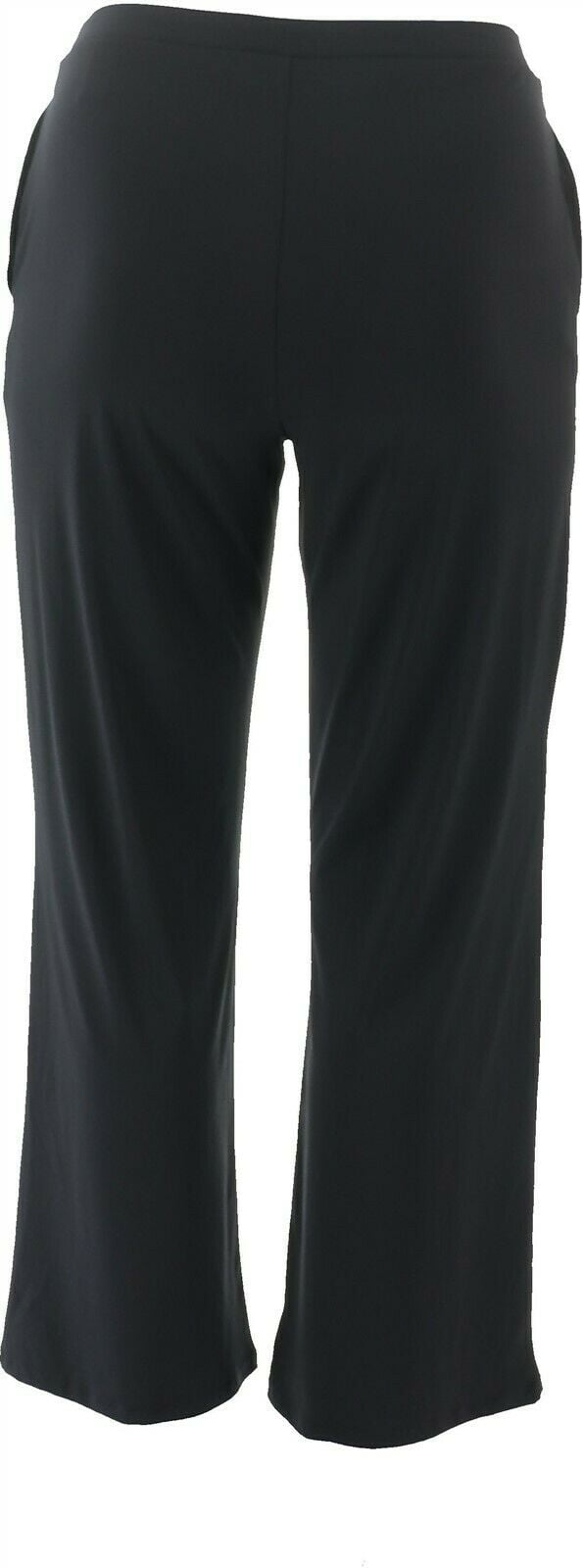 WynneLayers Straight-Leg Matte Jersey Pull-On Pant BLACK XL NEW 694-597 