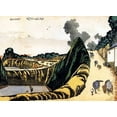 thumbnail image 2 of Hokusai 24x19 Gold Ornate Wood Framed with Double Matting Museum Art Print Titled - People On Ushi Gafuchi Street 1805, 2 of 4