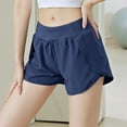 thumbnail image 3 of Fake Two Piece Shorts Summer 2 in 1 Athletic Shorts for Women Girls High Waisted Gym Workout Short with Liner Pocket, 3 of 5