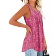 thumbnail image 3 of Ynynloco Tank Tops for Women Summer Tunic Sleeveless Shirts Dressy Loose Fit Casual V Neck Ruffled Hem Button Down Blouses, 3 of 4