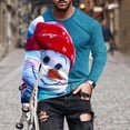thumbnail image 2 of UVEASISHA Soldes de Liquidation T-Shirts Graphiques de Noël pour Hommes Grande Taille Mignon Imprimé du Père Noël Manches Longues Chandails Col Rond Mode T-Shirt de Noël Hauts Vacances Cool Mode Urbaine Multicolore G, 2 of 5