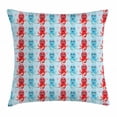 thumbnail image 1 of Octopus Throw Pillow Cushion Cover, Heart Shapes Love Themed Marine Inspired Animal Pattern Cute Happy, Decorative Square Accent Pillow Case, 20 X 20 Inches, Dark Coral Pale Blue Pink, by Ambesonne, 1 of 2
