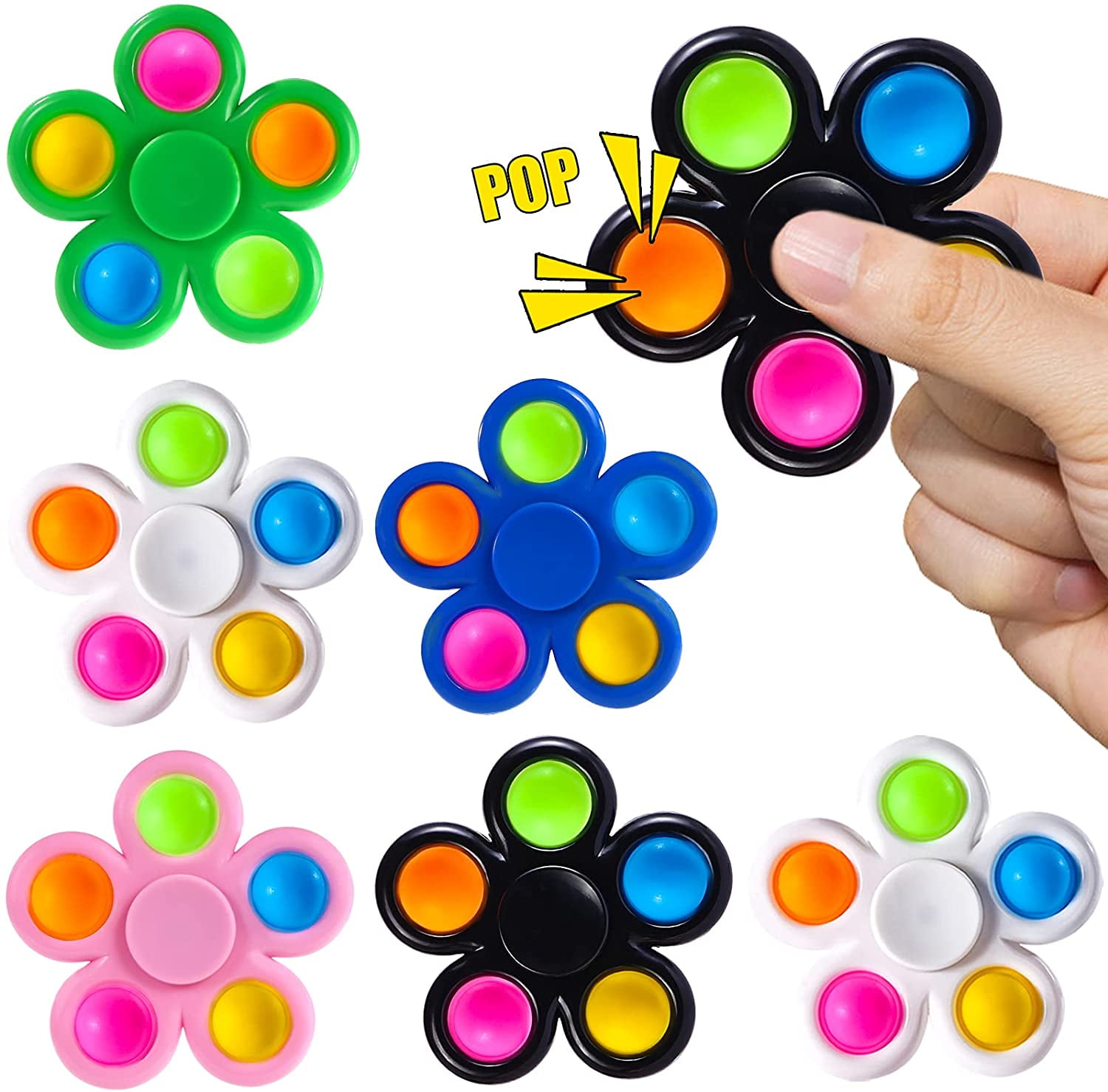 Pop Fidget Toys 1 Pack,Simple Dimple Fidget Spinners Pack for KidsPush