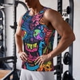 thumbnail image 5 of Gukieu Neon Graffiti Urban Art Print Men's Quick Dry Fitness Vest, Round Neck Sleeveless Fitness Bodybuilding Top-XX-Large, 5 of 7