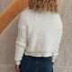 thumbnail image 4 of Suéter de cuello en V para mujer, manga larga, cuello en V, adorno floral, tejido, suelto, informal, cárdigan, top de poliéster para mujer, 4 of 5