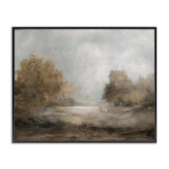 Stupell Industries Rural Scenic Atmosphere Landscape & Nature Painting Black Framed Art Print Wall Art, 14 x 11