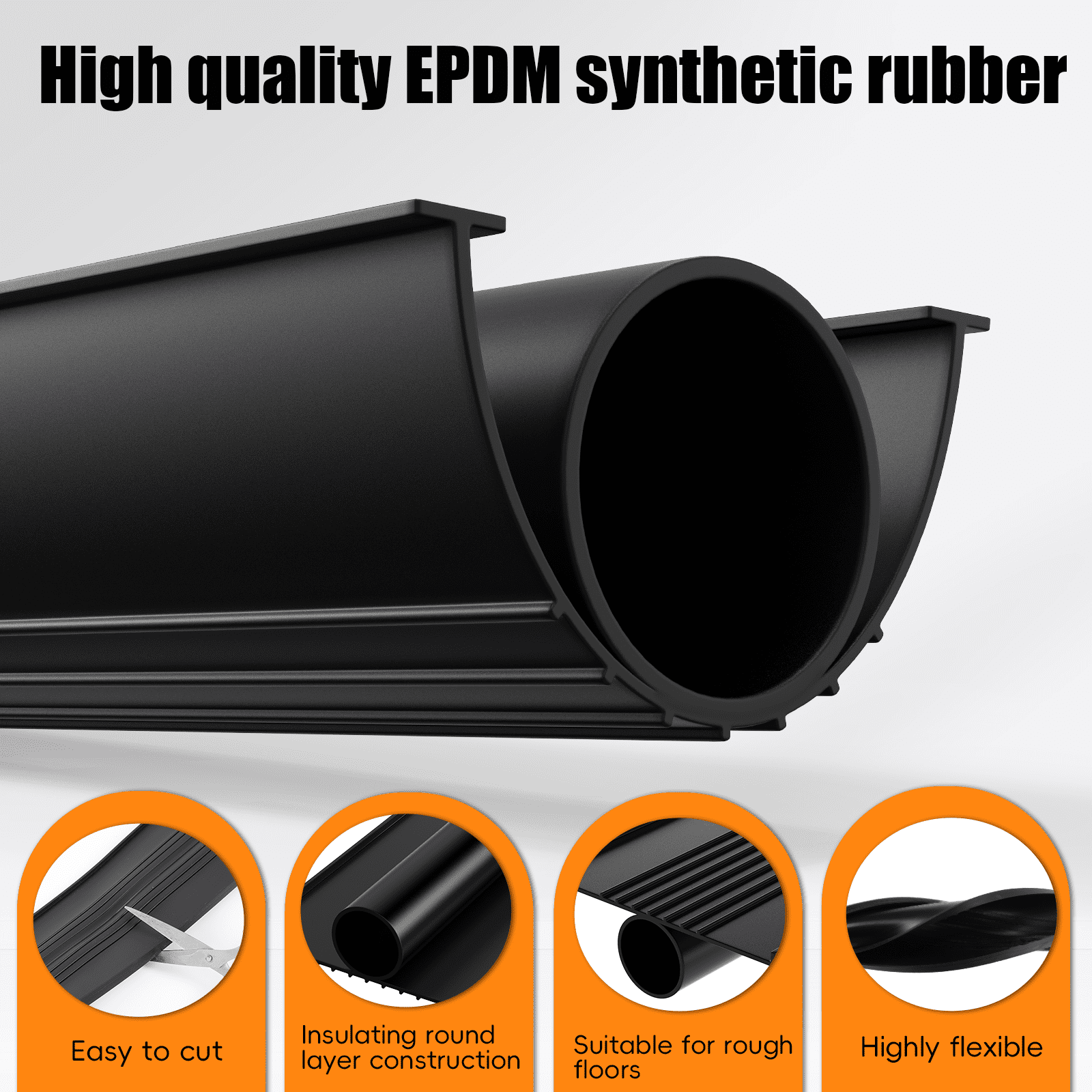 16.5 FT Universal Garage Door Seals Kit，Heavy Duty EPDM U+O Bottom Rubber Weatherproof Seal & Brush with Pre-drilled Aluminum Track，Universal Replacement Stops Rain, Drafts & Pests