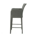 thumbnail image 3 of GDF Studio Welmas Outdoor Wicker 28 Inch Barstool, Set of 2, Gray, 3 of 4