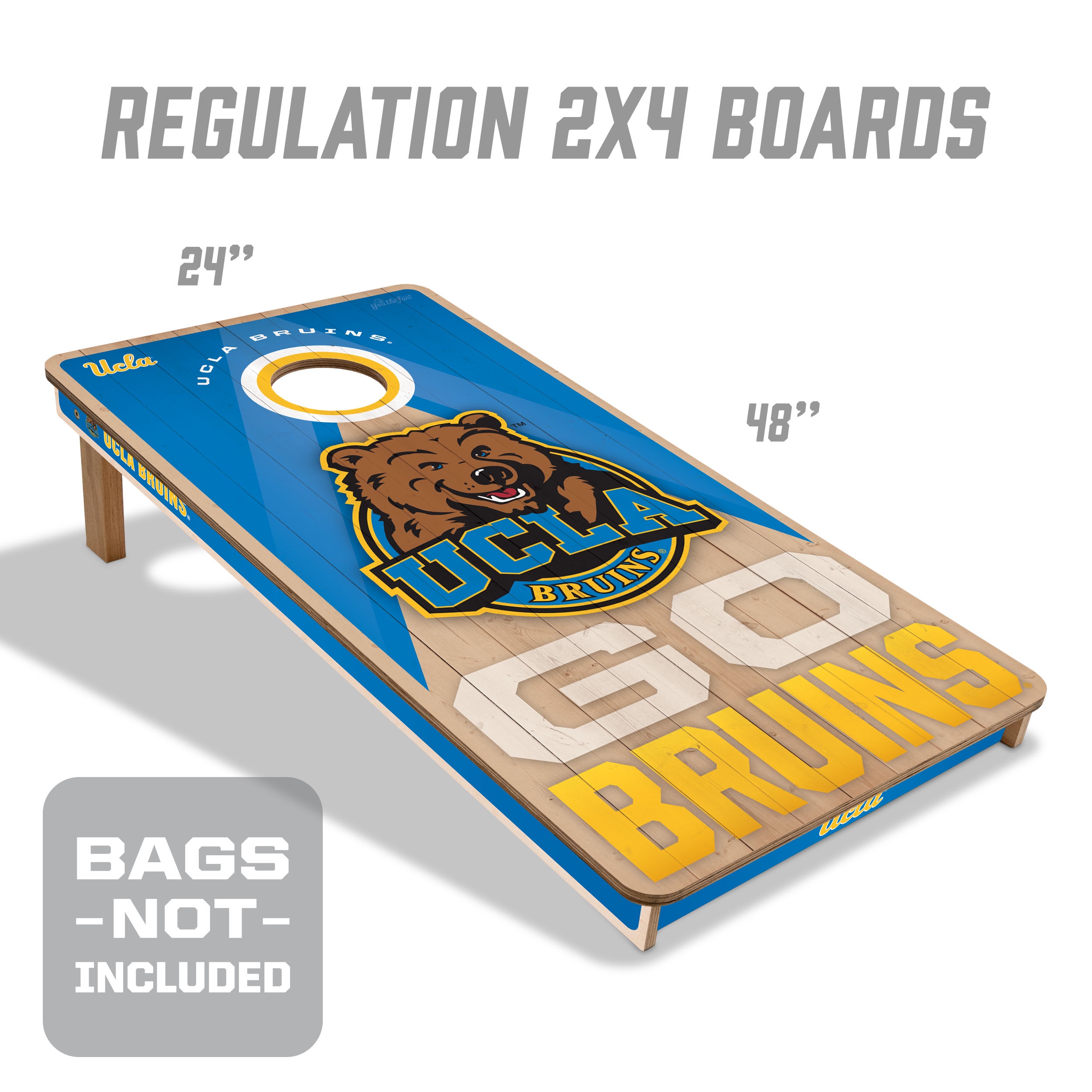 YouTheFan NCAA UCLA Bruins 2X4 Slogan Series Cornhole NO BAGS