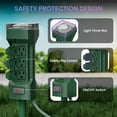 thumbnail image 2 of Outdoor Power Stake Timer, 6 Grounded Outlets Mechanical Timer for Yard&Garden; ETL Certified Yard Power Stake, with 12 ft Outdoor Extension Cord & Weatherproof Safety Cover- Green, 2 of 8