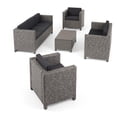 thumbnail image 2 of Cascada Outdoor 7 Seater Sofa Chat Set with Cushions, Mix Black and Dark Gray, 2 of 20