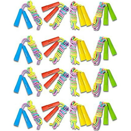 16 Pack 7.5ft Rainbow Jump Rope Set| Vibrant Jumping Ropes| Durable Nylon Skipping Ropes |Great Birthday Party Favors/Goodie Bag Fillers/Gift Idea for Boys and Girls