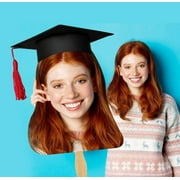 Graduation 2025 Face on a Stick, Big Head Cutout Graduation, Fat Heads on Stick with Photo Fans Cardboard Cutouts, 8, 12, 18, 24, 30, 34in Tall Graduation Class Party Memorial, Graduates Gifts 2pcs