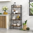 thumbnail image 3 of Patiojoy 4-Tier Ladder Bookshelf Industrial Wooden Bookcase with Metal Frame Anti-Toppling Device Rack Rustic Brown, 3 of 9