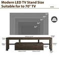 thumbnail image 5 of paproos Brown Finish TV Stand with 16 RGB LED Light for 70 Inch TV, Farmhouse TV stand with Ample Storage Space, TV Cabinet for Living Room, 20 Minutes Quick Assembly, 5 of 10