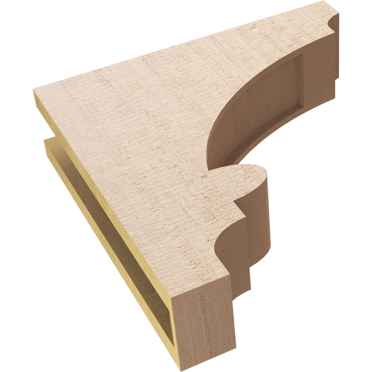 4"W x 16"D x 16"H Thin Diane Rough Cedar Woodgrain TimberThane Corbel, Primed Tan