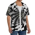 thumbnail image 4 of Disketp Men's Hawaiian 3D Vortex Illusion Print Shirts Button Down Holiday Beach Shirts-Large, 4 of 7