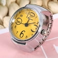 thumbnail image 4 of 1 reloj analógico de cuarzo con forma de anillo redondo para hombre y mujer (amarillo), 4 of 9