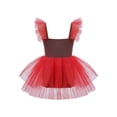 thumbnail image 2 of DPOIS Christmas Dress for Girls Kids Gingerbread Costume Ballet Leotard with Tutu Red 12, 2 of 7