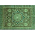 thumbnail image 1 of Ahgly Company Machine Washable Indoor Rectangle Abstract Turquoise Blue Modern Area Rugs, 2' x 3', 1 of 4