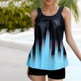 thumbnail image 4 of Fewfanhot Women's Two-Piece Print Tankini Top Ruffled Sleeveless Swimsuit Top with Straps and High Waist boyshorts Multi Colors, 4 of 6