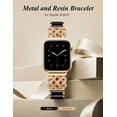 thumbnail image 3 of Wearlizer Compatible with Apple Watch Band for Women 38/40/41/42/44/45/46/49mm, Celtic Knot Stainless Steel Resin Bracelet Band, Dressy Chain Link Strap for iWatch Series 11/10/9/8/7/6/5/4/SE/Ultra, 3 of 7