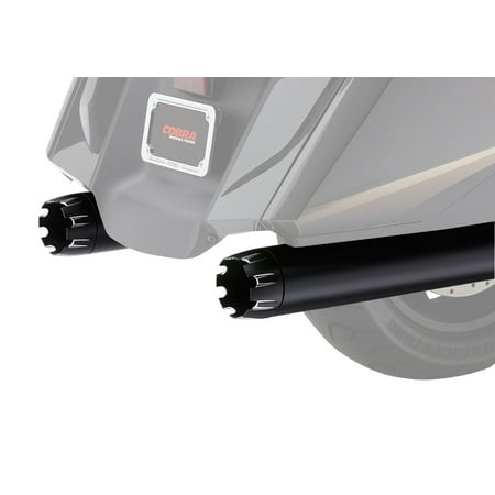 Cobra 4 Slip-On Mufflers Black w/Black Tip Dual Cut (1219B)