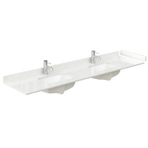 Wyndham Collection Wcfqc184dtopuns-Q 84" Quartz Vanity Top - White