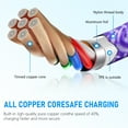 thumbnail image 5 of 3 Pack USB-C Fast Charging Cable Cord 10FT6FT3FT Type C Cable Nylon Braided Fast Charging and Data Cable Cord for Samsung, Purple, 5 of 8