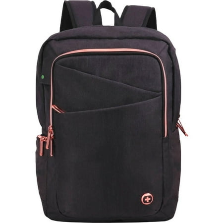Swissdigital Design Carrying Case (Backpack) for 14  Notebook - Black with Pink Accent Swissdigital Design Carrying Case (Backpack) for 14  Notebook - Black with Pink Accent - Checkpoint Friendly - Shoulder Strap - 16.3  Height x 11  Width x 5.3  Depth - Female Swissdigital Design Carrying Case (Backpack) for 14  Notebook - Black with Pink Accent