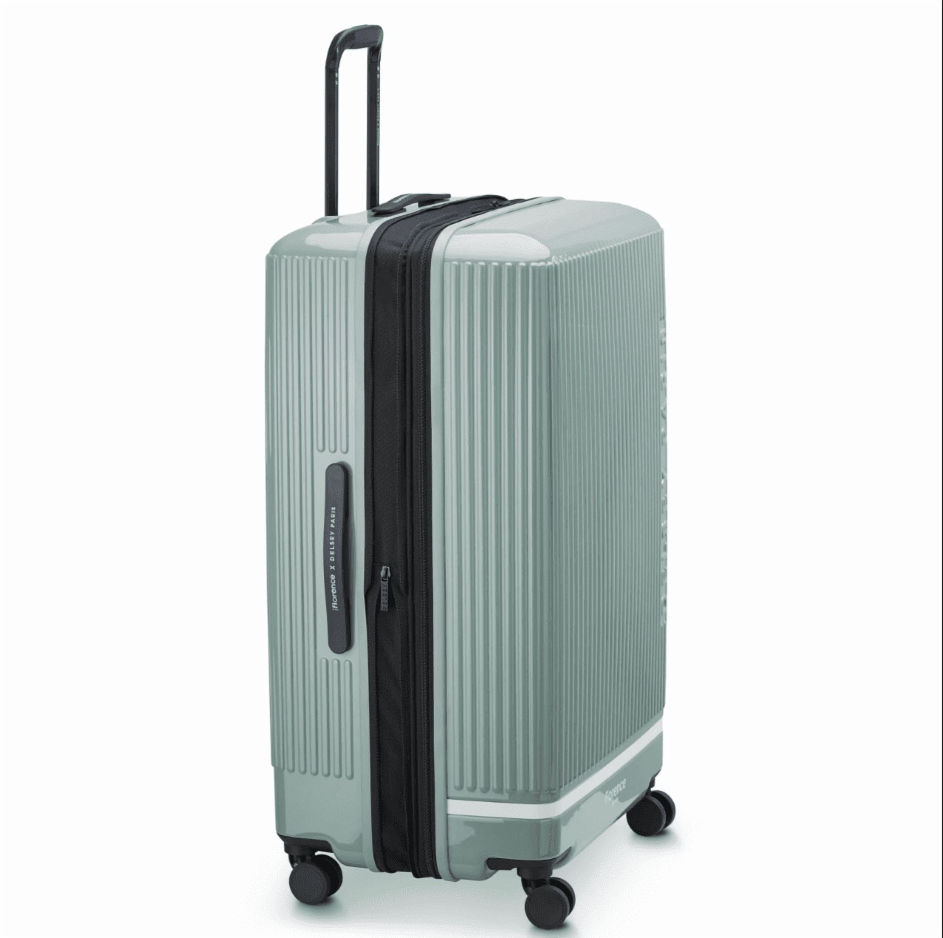 29” Large Checked Hardside Expandable Luggage, Spinner Wheels, Sage Green