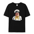 thumbnail image 5 of T Shirts for Women Short Sleeve Cotton Crewneck T-Shirt, Watercolor Style Chef Tee Tops Casual Basic T-Shirts, XS-5XL Black 3XL, 5 of 7