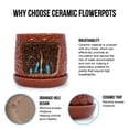 thumbnail image 5 of Set of 2 Ceramic Flowerpot, 7" Modern Planter for Patio, Garden, Windowsill - Red | Glossy red ceramic planters with drainage, durable for indoor or outdoor use, 5 of 13