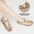 thumbnail image 3 of Ecetana Womens Flat Sandals Rhinestone Pearl Beach Sandals Clip Toe Summer Sandals for Women, 3 of 5