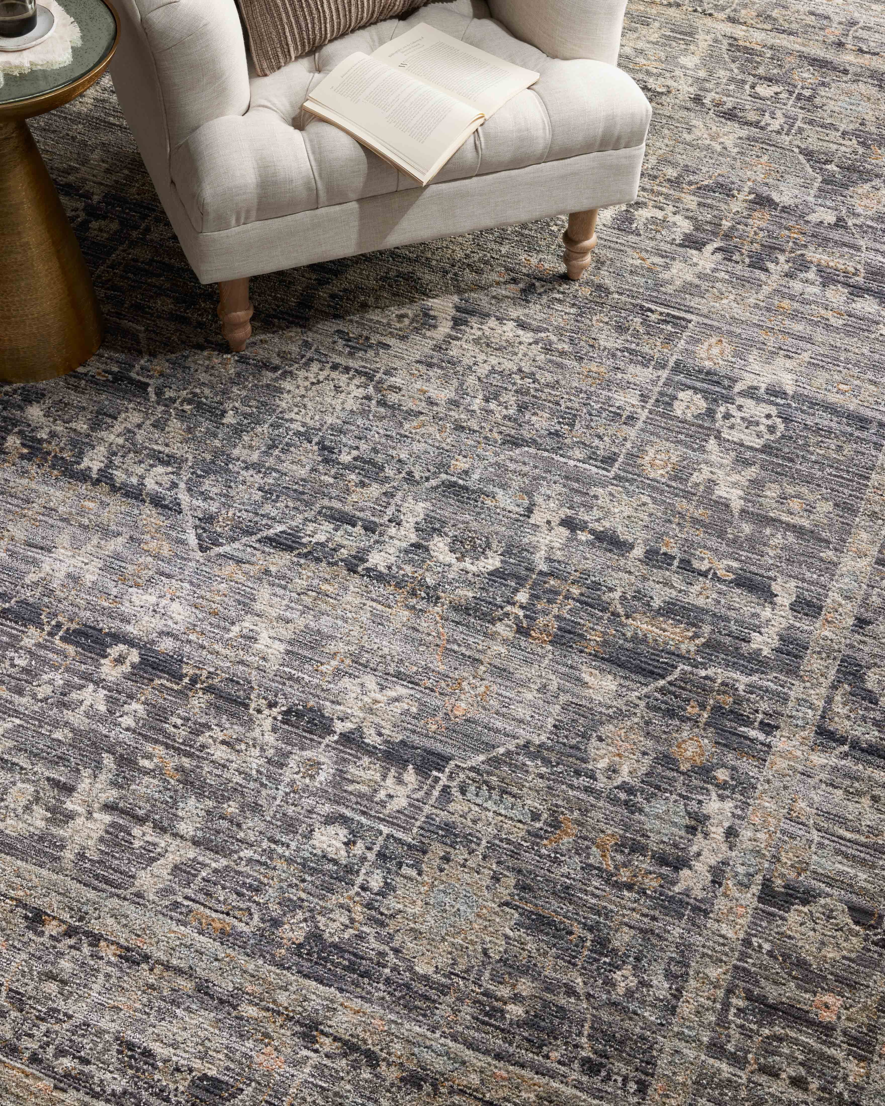 Jean Stoffer x Loloi Katherine Midnight/ Tobacco 2'-7" x 8'-0" Runner Rug