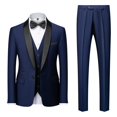 thumbnail image 1 of Mens 3 Piece Suit Shawl Lapel One Button Tuxedo Premium Dinner Jacket Vest Pants Set, 1 of 5