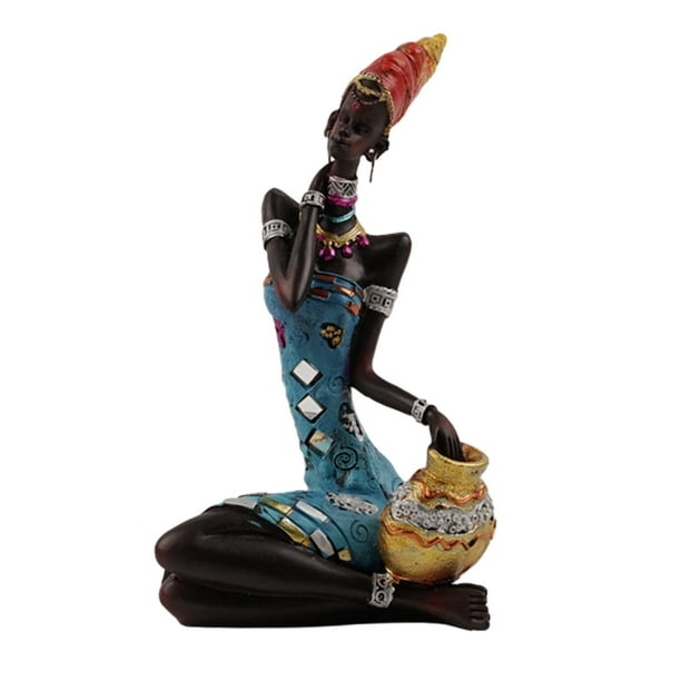 Figura de mujer tribal, artesanía coleccionable, decoración del hogar, figura de mujer africana Estilo A
