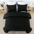 thumbnail image 6 of JML Tufted Queen Comforter Set 3 Pieces, Jacquard Boho Tufts Bedding Set - All Season Duvet and 2 Pillow Shams Bed Sets, Black, 6 of 7