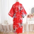 thumbnail image 3 of Lingerie for Women Apparel Dress Kimono Gown for Women Elegant Bath Robe Nightwear Craft Print Fancy Red One Size, 3 of 4