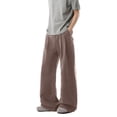 thumbnail image 7 of Men's Casual Pants Wide Leg Pleated Pants Relaxed Fit Beach Summer Long Slacks Lightweight Loose Trousers, XL, 7 of 7