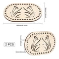 thumbnail image 2 of 2pcs Wooden Basket Bottom 4×6×0.2 Inch Oval Hollow Bottom Bag Wooden Base, 2 of 6