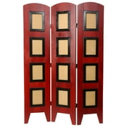 Oriental Furniture 4 1/2 Ft Tall Photo Shoji Screen, Natural color, 3 panel
